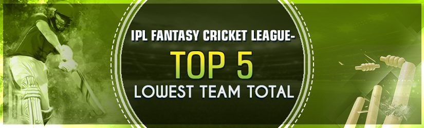 IPL Fantasy Cricket League – Top 5 Lowest Team Total